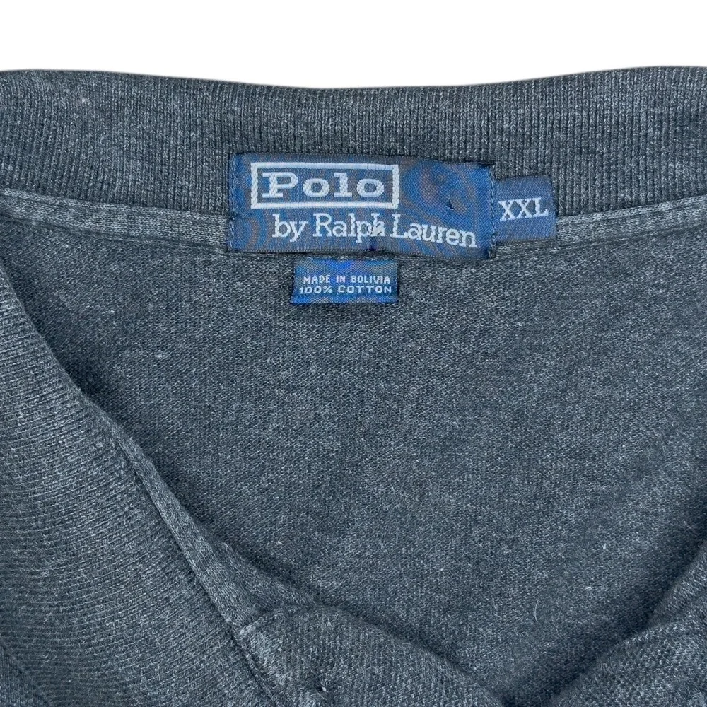 Polo Ralph Lauren Men's XXL Gray Short Sleeve Polo Shirt Purple Pony 100% Cotton